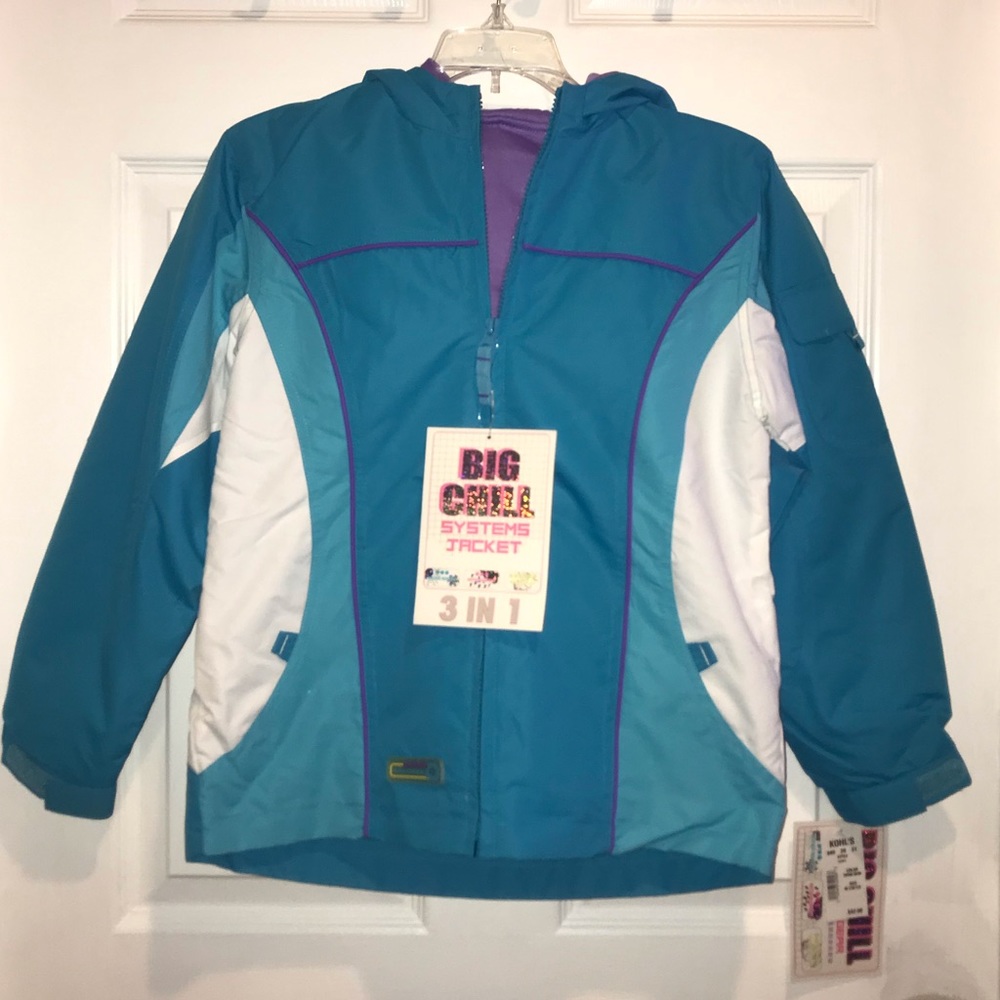 NWT Girl’s 10/12 Blue Reversible Big Chill Coat